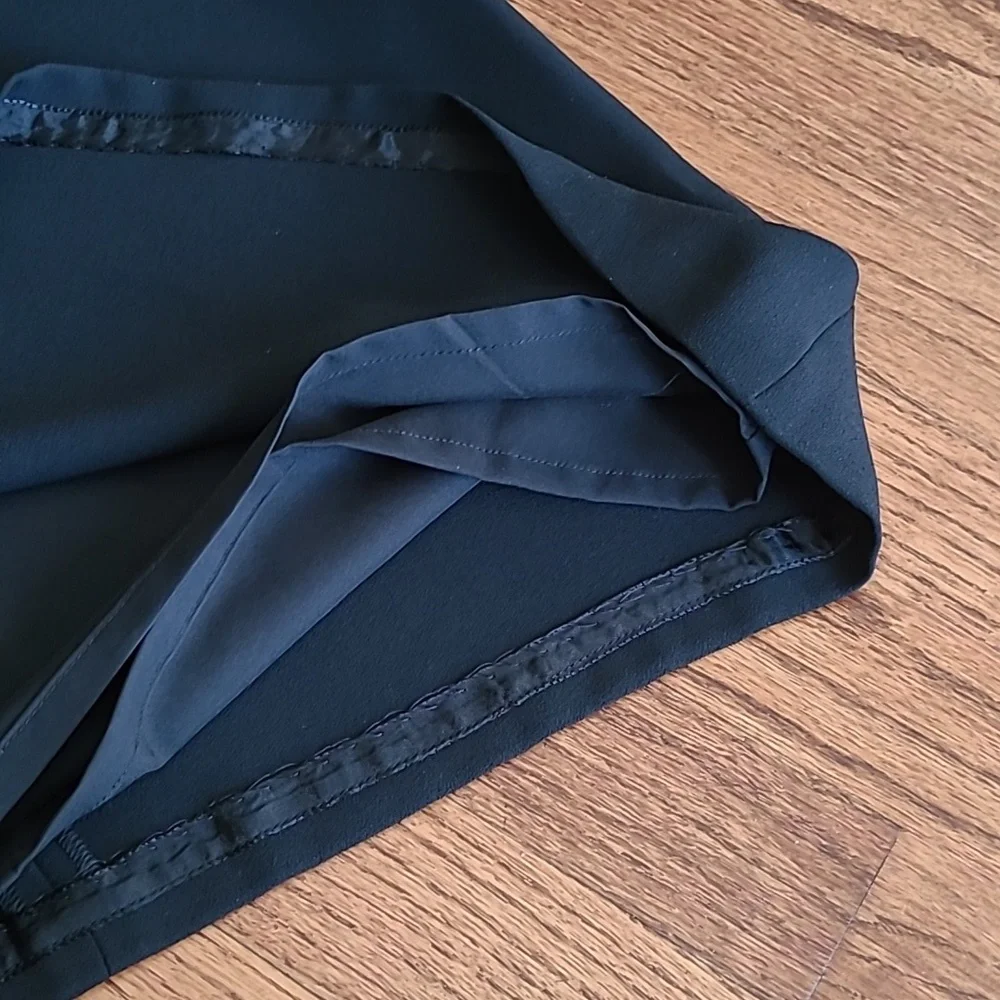 White House/Black Market Classic Black Dress with Long Crepe Sleeves - Size 4 - Picture 12 of 13